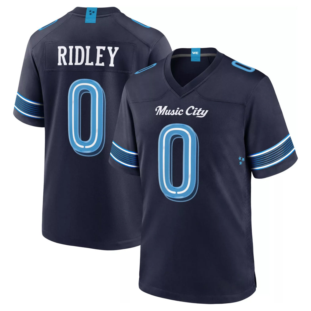 Blackjersey T.Titans #0 Calvin Ridley Player Navy 2026 Rivalries Collection Home Game Stitched Jerseys