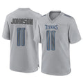 Blackjersey T.Titans #11 Jermaine Johnson II Player Gray Atmosphere Fashion Home Game Stitched Jerseys