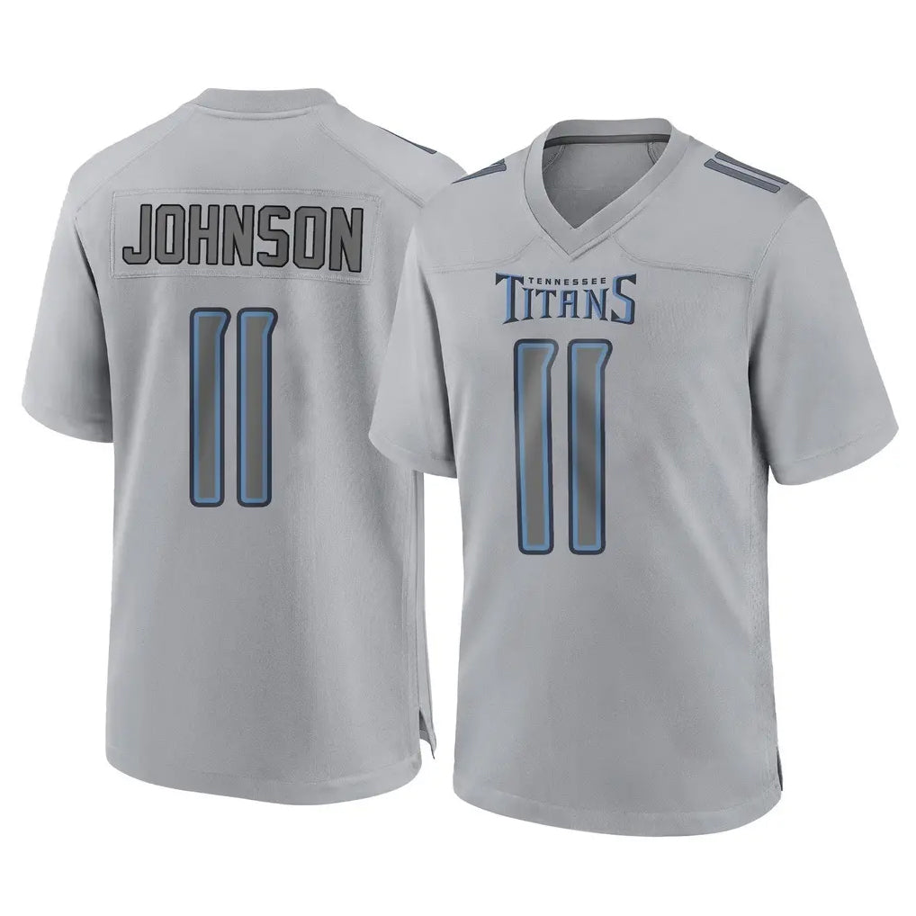 Blackjersey T.Titans #11 Jermaine Johnson II Player Gray Atmosphere Fashion Home Game Stitched Jerseys