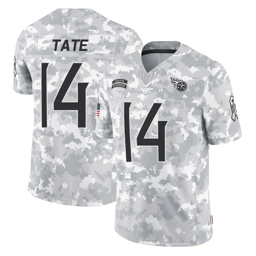 Blackjersey T.Titans #14 Carnell Tate Player Arctic Camo Limited Salute to Service Home Game Stitched Jerseys