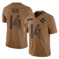 Blackjersey T.Titans #14 Carnell Tate Player Brown Limited Salute to Service Home Game Stitched Jerseys