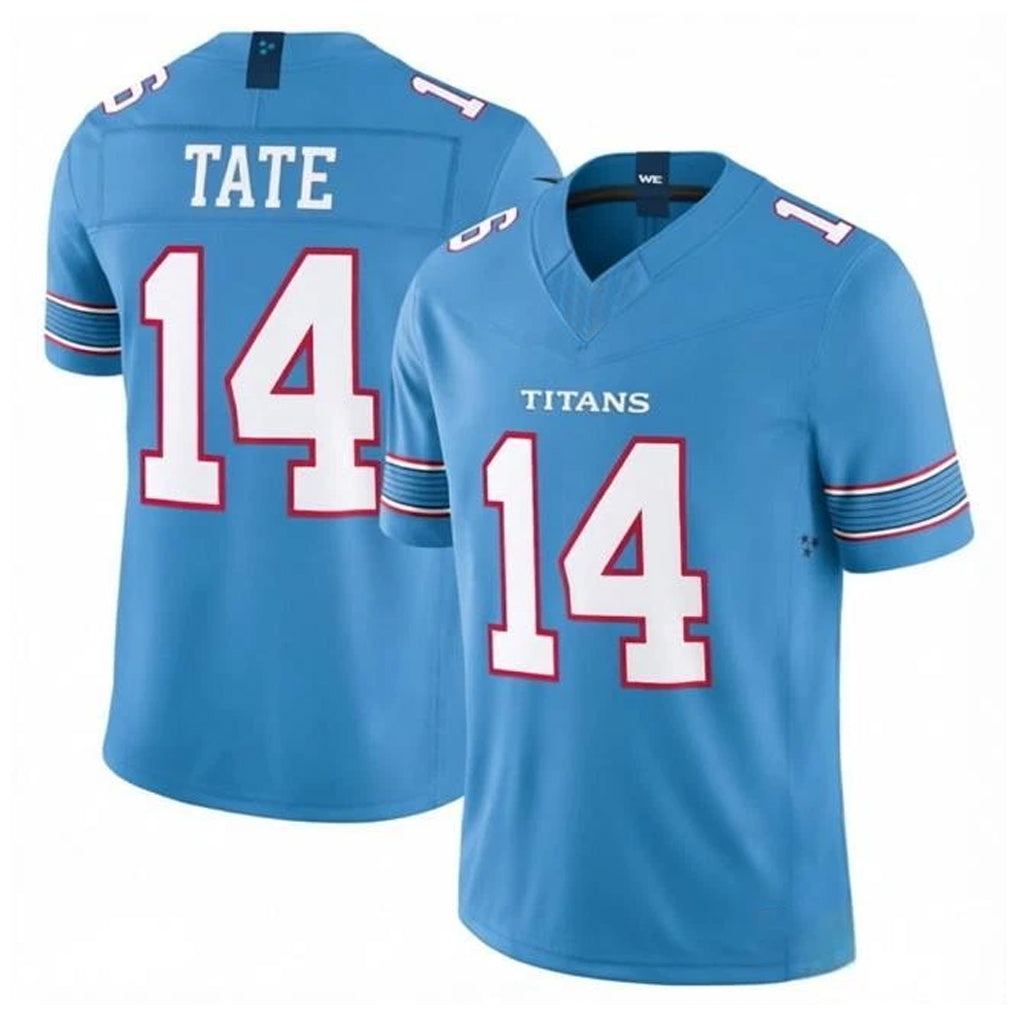 Blackjersey T.Titans #14 Carnell Tate Player Light Blue Team Vapor F.U.S.E. Limited Home Game Stitched Jerseys