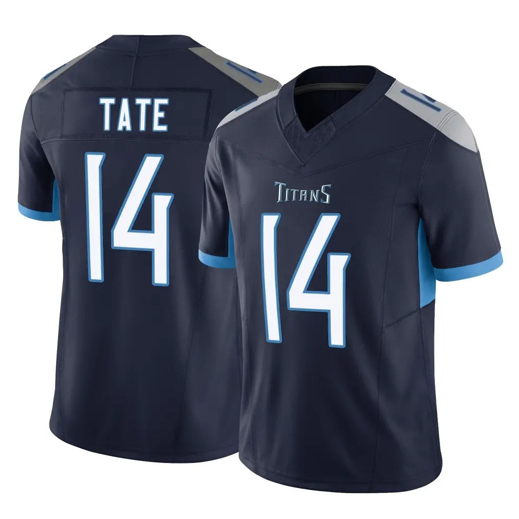 Blackjersey T.Titans #14 Carnell Tate Player Navy Limited Vapor F.U.S.E. Home Game Stitched Jerseys