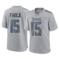 Blackjersey T.Titans #15 Keldric Faulk Player Gray Atmosphere Fashion Home Game Stitched Jerseys