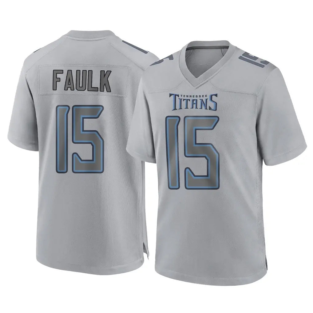 Blackjersey T.Titans #15 Keldric Faulk Player Gray Atmosphere Fashion Home Game Stitched Jerseys