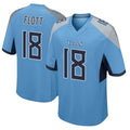 Blackjersey T.Titans #18 Cor'Dale Flott Player Light Blue Home Game Stitched Jerseys