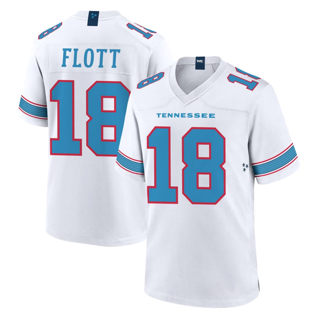 Blackjersey T.Titans #18 Cor'Dale Flott Player White 2026 Game Home Stitched Jerseys