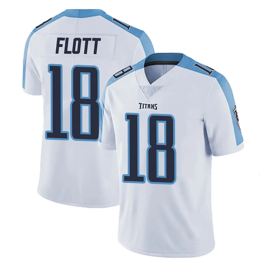 Blackjersey T.Titans #18 Cor'Dale Flott Player White Limited Vapor Untouchable Home Game Stitched Jerseys