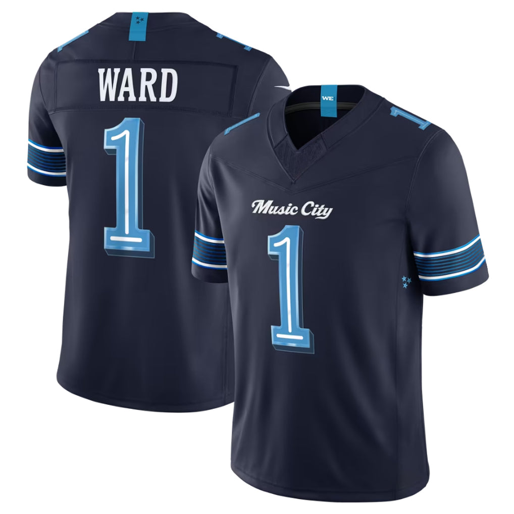 Blackjersey T.Titans #1 Cam Ward Player Navy 2026 Rivalries Collection Limited Home Game Stitched Jerseys