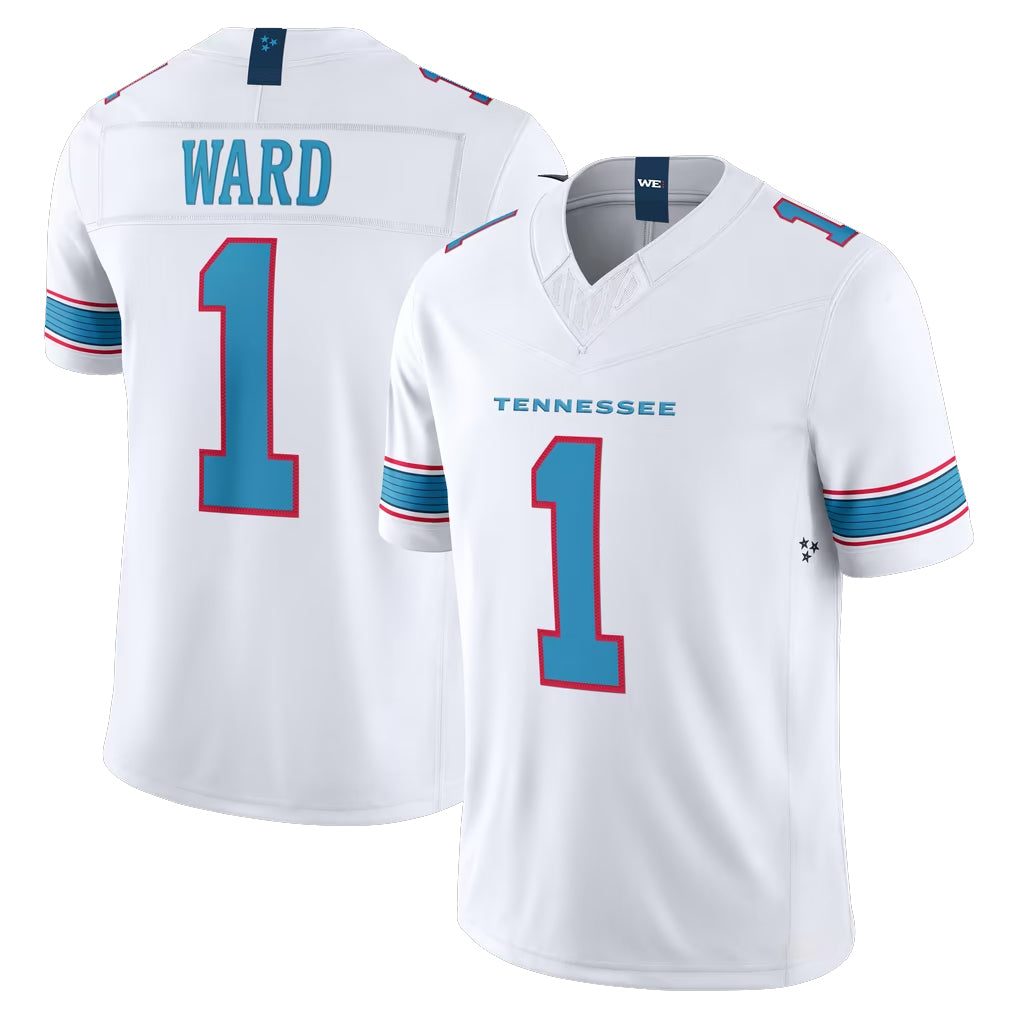 Blackjersey T.Titans #1 Cam Ward Player White Limited Vapor F.U.S.E. Home Game Stitched Jerseys