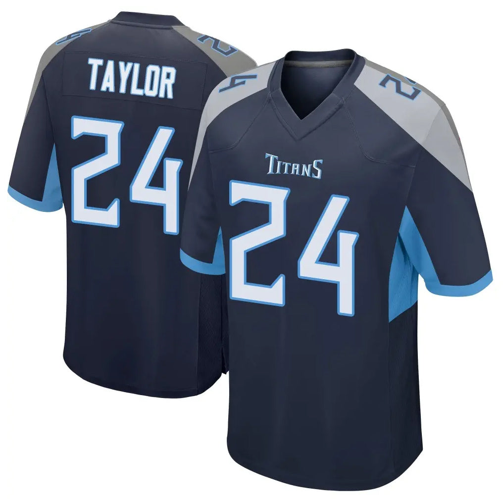 Blackjersey T.Titans #24 Alontae Taylor Player Navy Home Game Stitched Jerseys