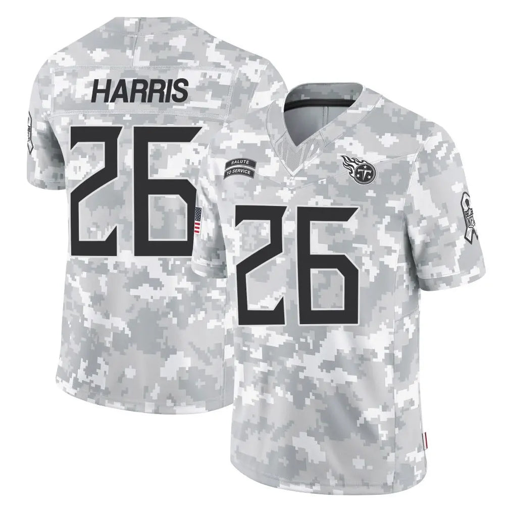 Blackjersey T.Titans #26 Marcus Harris Player Arctic Camo Limited Salute to Service Home Game Stitched Jerseys