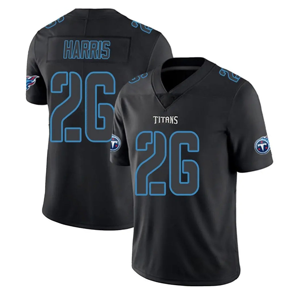 Blackjersey T.Titans #26 Marcus Harris Player Black Impact Limited Home Game Stitched Jerseys