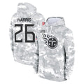 Blackjersey T.Titans #26 Marcus Harris Player Camo Arctic Salute to Service Pullover Hoodies Home Game Stitched Jerseys