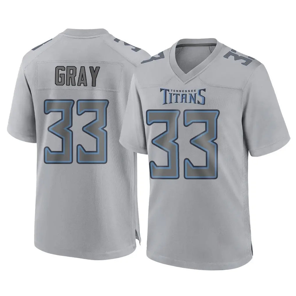 Blackjersey T.Titans #33 Cedric Gray Player Gray Atmosphere Fashion Home Game Stitched Jerseys