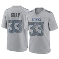 Blackjersey T.Titans #33 Cedric Gray Player Gray Atmosphere Fashion Home Game Stitched Jerseys