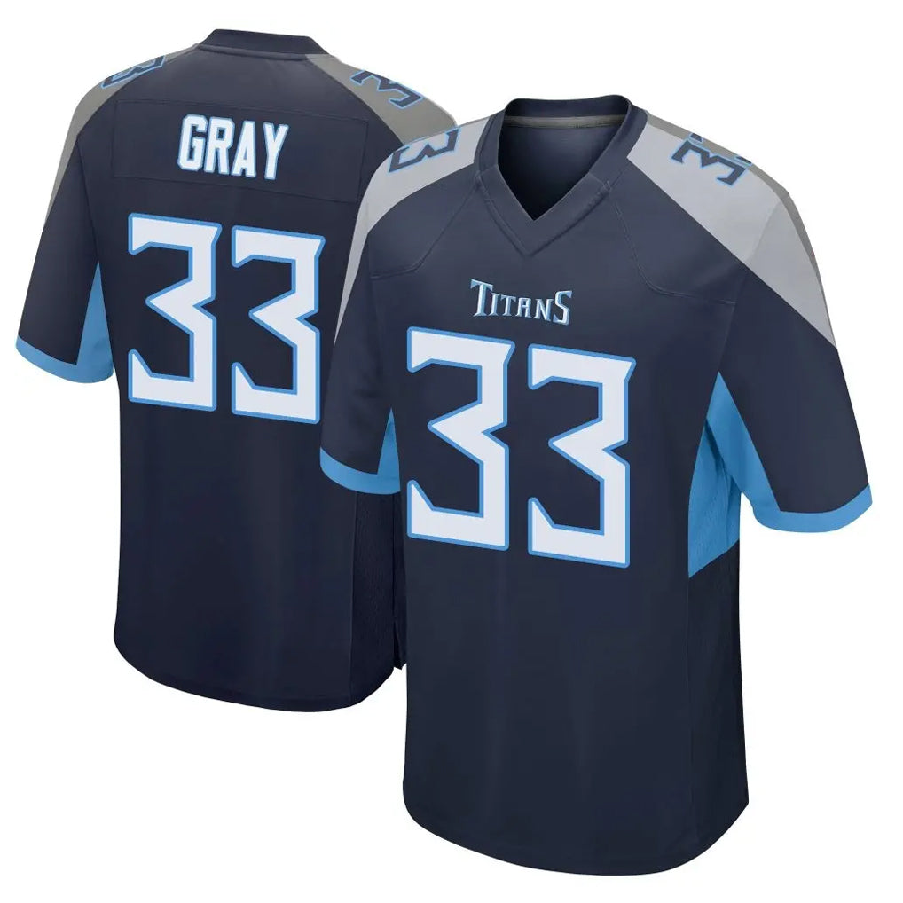 Blackjersey T.Titans #33 Cedric Gray Player Navy Home Game Stitched Jerseys
