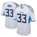 Blackjersey T.Titans #33 Cedric Gray Player White Home Game Stitched Jerseys