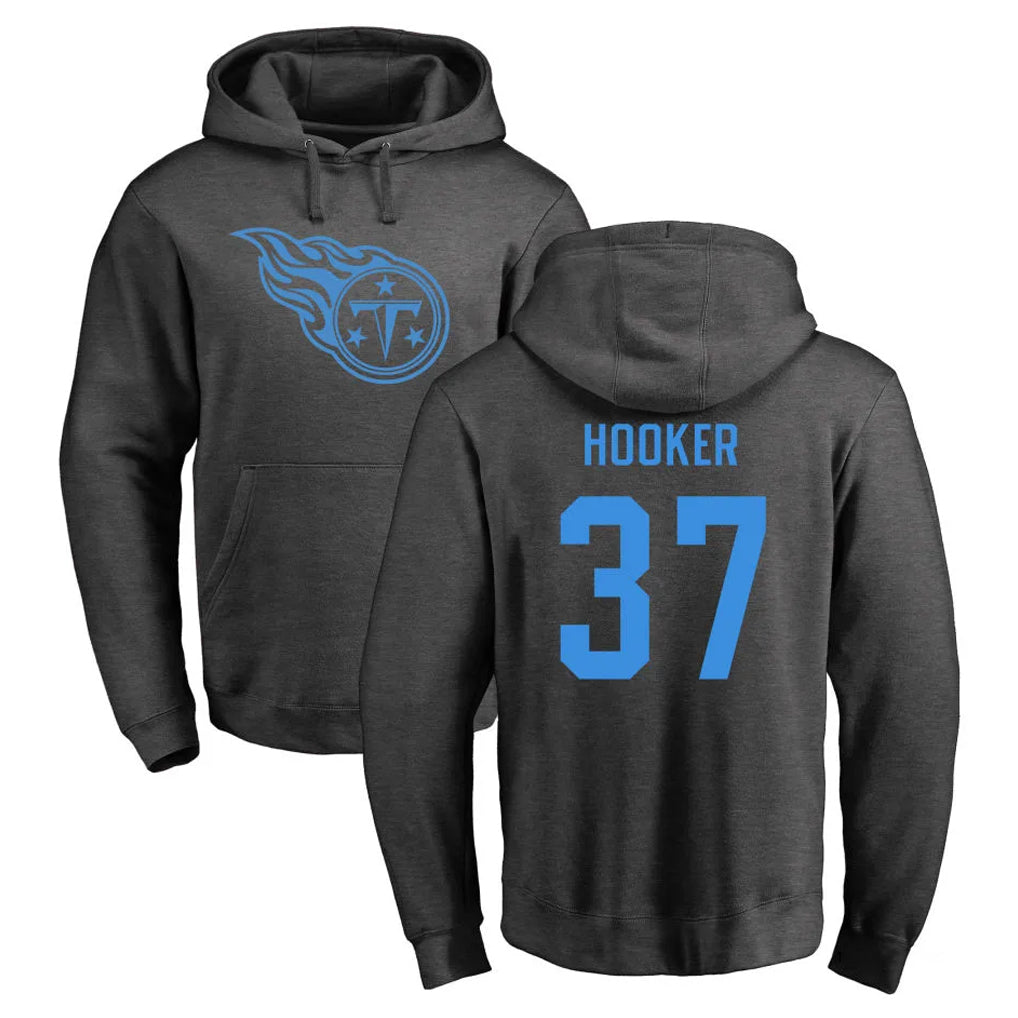 Blackjersey T.Titans #37 Amani Hooker Player Ash One Color Pullover Hoodies Home Game Stitched Jerseys