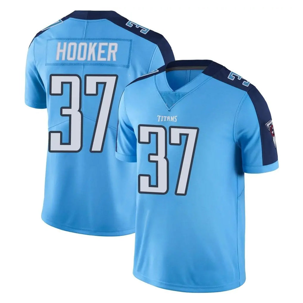 Blackjersey T.Titans #37 Amani Hooker Player Light Blue Limited Color Rush Home Game Stitched Jerseys