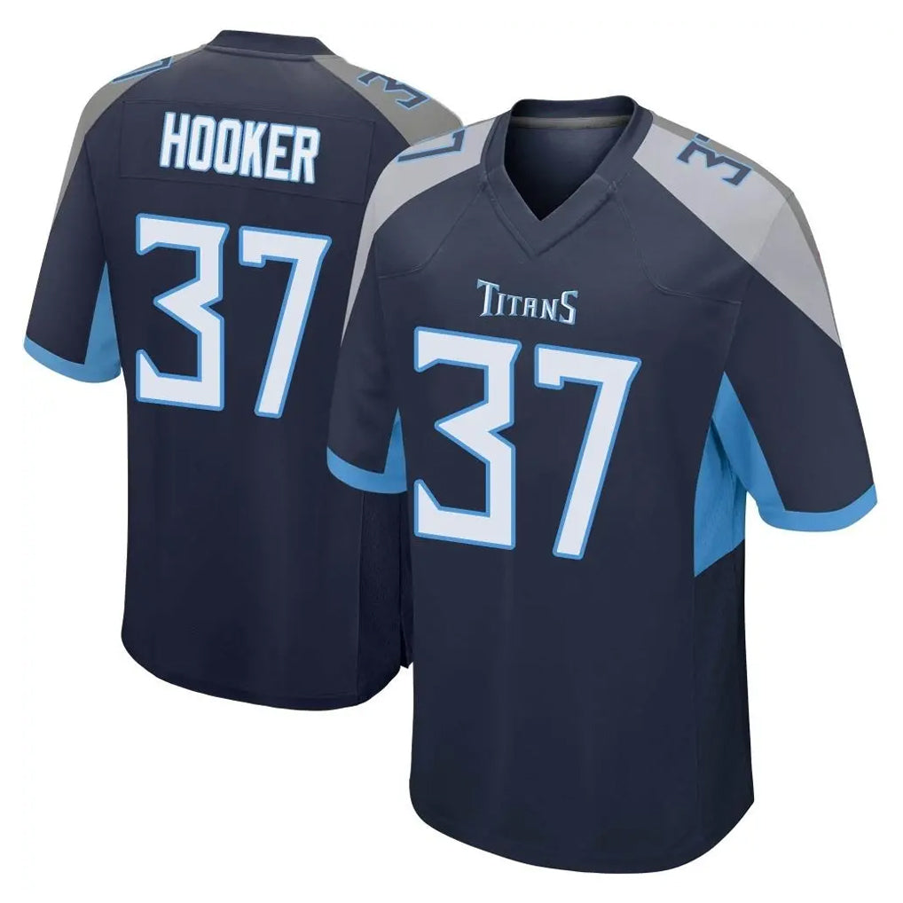 Blackjersey T.Titans #37 Amani Hooker Player Navy Home Game Stitched Jerseys