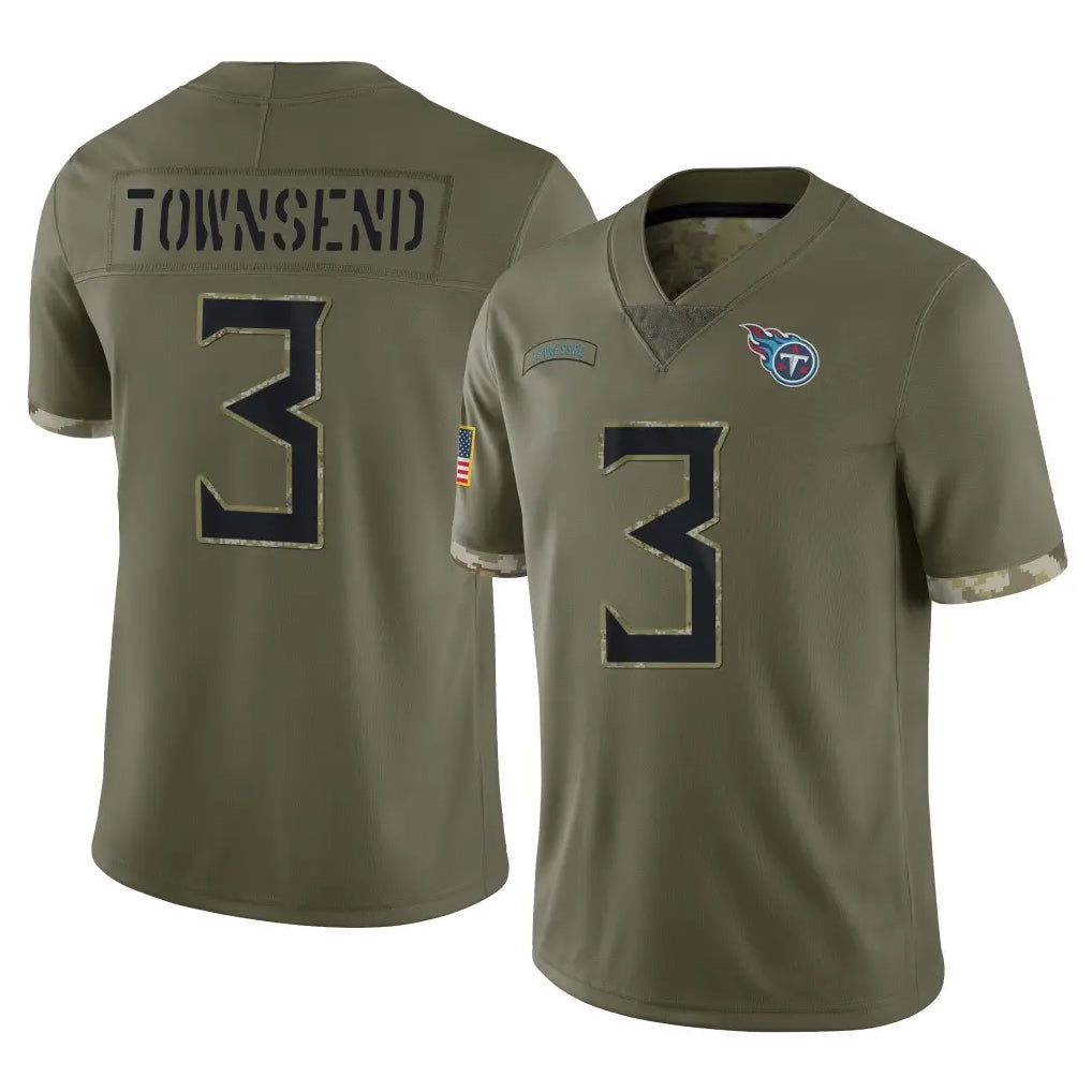 Blackjersey T.Titans #3 Tommy Townsend Player Olive Limited Salute to Service Home Game Stitched Jerseys