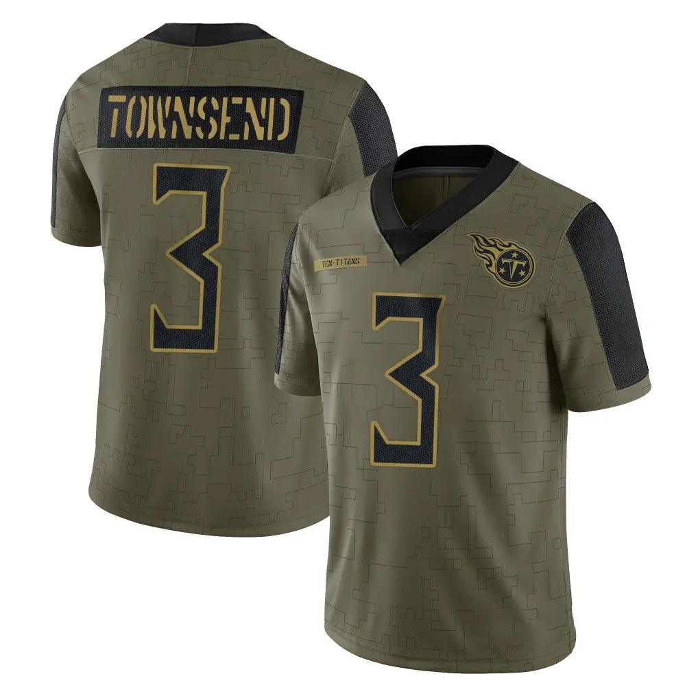 Blackjersey T.Titans #3 Tommy Townsend Player Olive Salute to Service Limited Home Game Stitched Jerseys