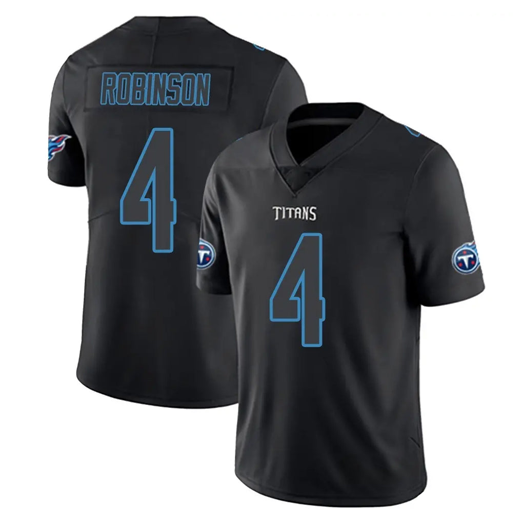 Blackjersey T.Titans #4 Wan'Dale Robinson Player Black Impact Limited Home Game Stitched Jerseys