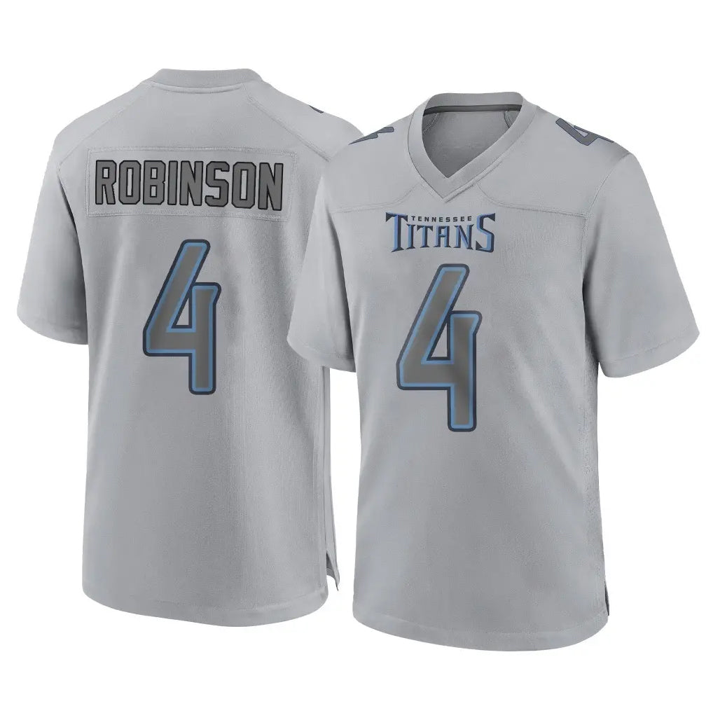 Blackjersey T.Titans #4 Wan'Dale Robinson Player Gray Atmosphere Fashion Home Game Stitched Jerseys