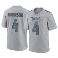 Blackjersey T.Titans #4 Wan'Dale Robinson Player Gray Atmosphere Fashion Home Game Stitched Jerseys