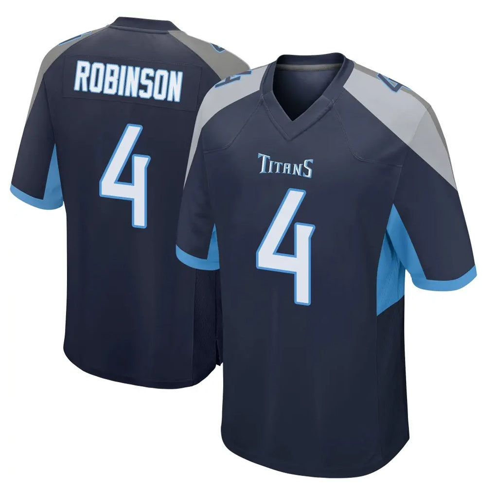 Blackjersey T.Titans #4 Wan'Dale Robinson Player Navy Home Game Stitched Jerseys