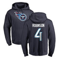 Blackjersey T.Titans #4 Wan'Dale Robinson Player Navy Logo Pullover Hoodies Home Game Stitched Jerseys