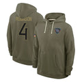 Blackjersey T.Titans #4 Wan'Dale Robinson Player Olive Salute to Service Hoodies Home Game Stitched Jerseys