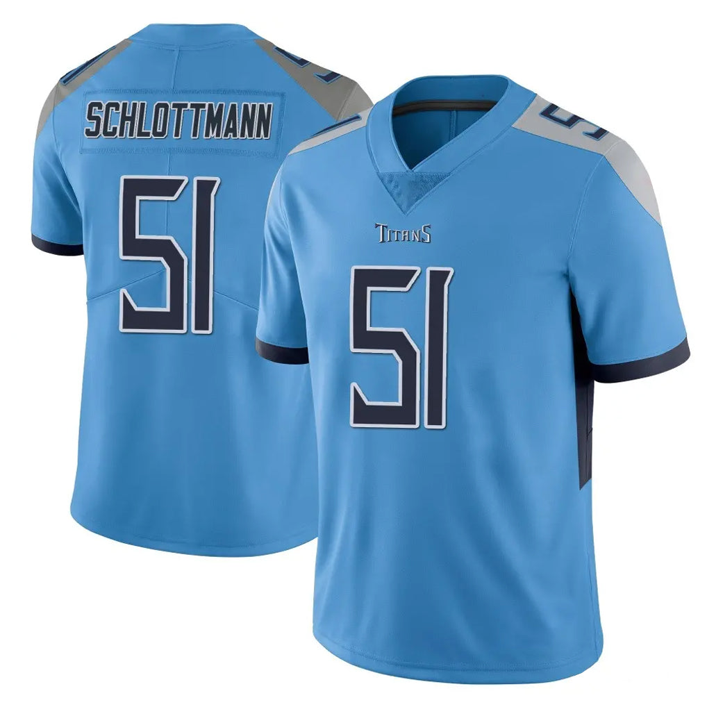 Blackjersey T.Titans #51 Austin Schlottmann Player Light Blue Limited Vapor Untouchable Home Game Stitched Jerseys