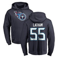 Blackjersey T.Titans #55 JC Latham Player Navy Logo Pullover Hoodies Home Game Stitched Jerseys