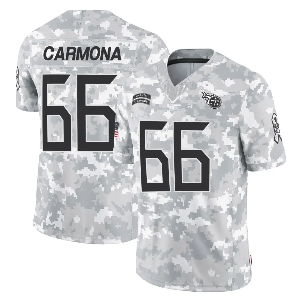 Blackjersey T.Titans #66 Fernando Carmona Jr. Player Arctic Camo Limited Salute to Service Home Game Stitched Jerseys