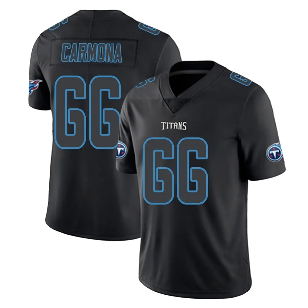 Blackjersey T.Titans #66 Fernando Carmona Jr. Player Black Impact Limited Home Game Stitched Jerseys