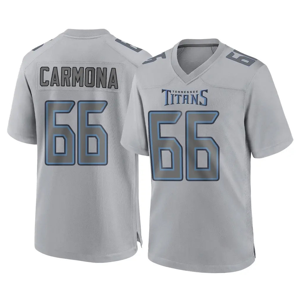 Blackjersey T.Titans #66 Fernando Carmona Jr. Player Gray Atmosphere Fashion Home Game Stitched Jerseys
