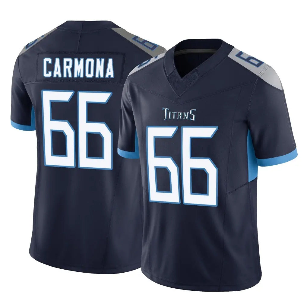 Blackjersey T.Titans #66 Fernando Carmona Jr. Player Navy Limited Vapor F.U.S.E. Home Game Stitched Jerseys