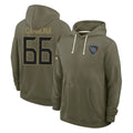 Blackjersey T.Titans #66 Fernando Carmona Jr. Player Olive Salute to Service Hoodies Home Game Stitched Jerseys