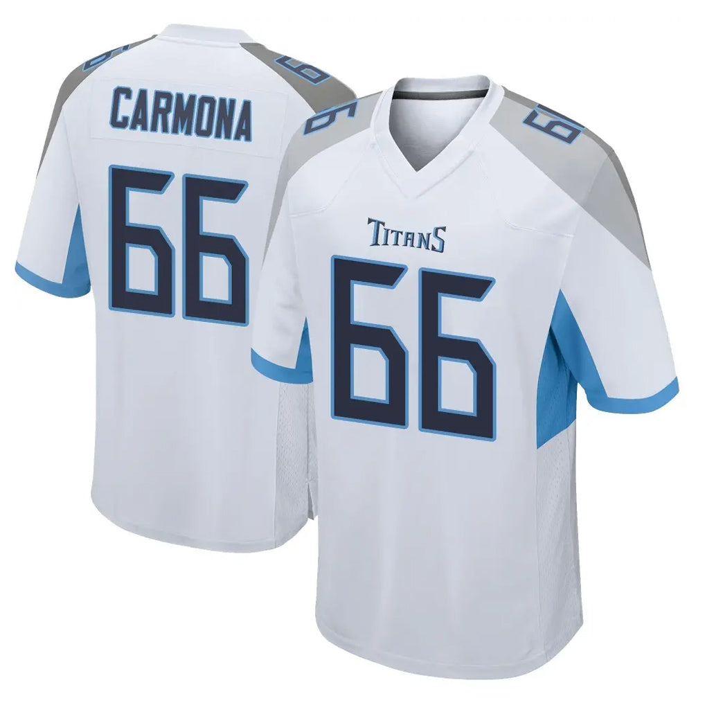 Blackjersey T.Titans #66 Fernando Carmona Jr. Player White Home Game Stitched Jerseys