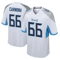 Blackjersey T.Titans #66 Fernando Carmona Jr. Player White Home Game Stitched Jerseys