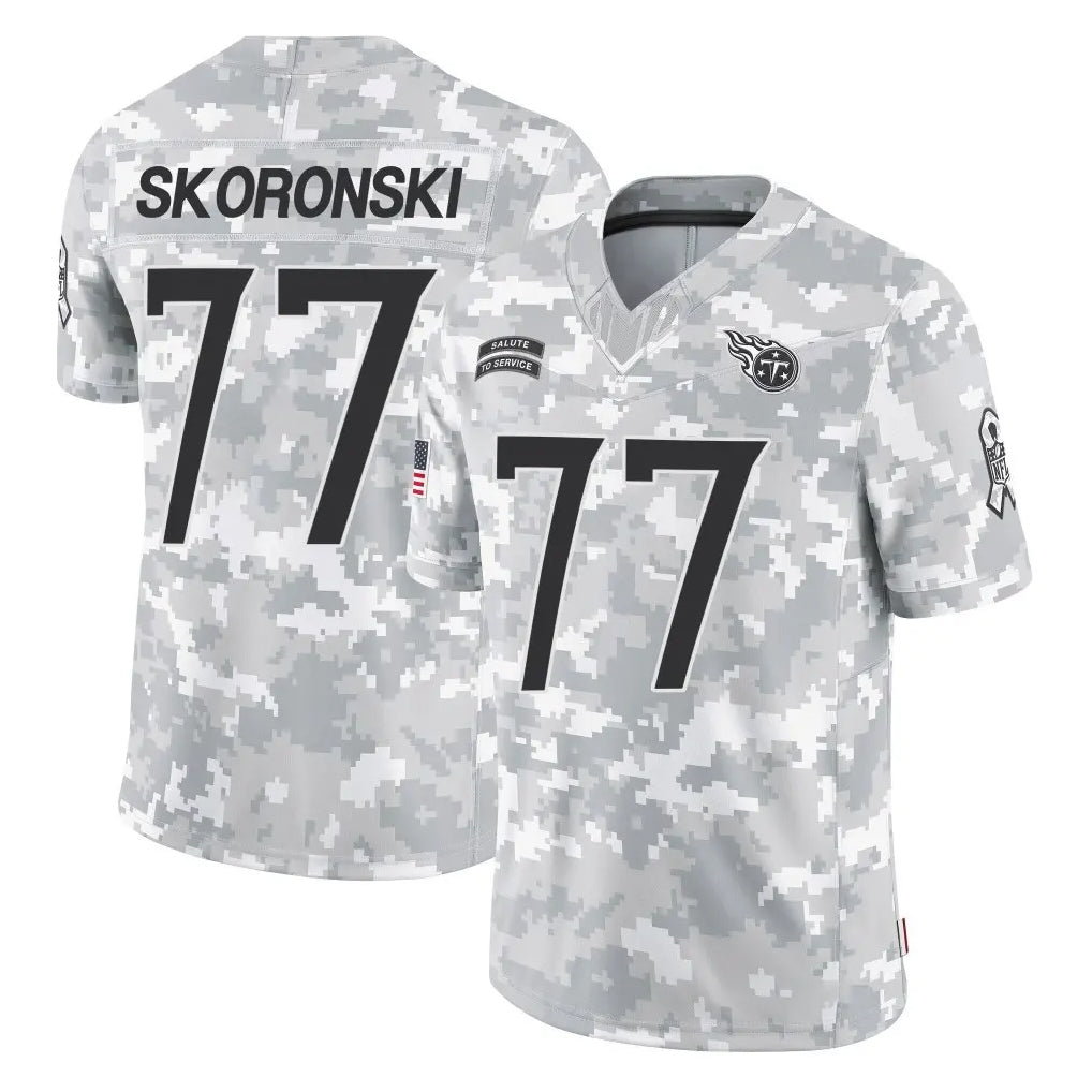 Blackjersey T.Titans #77 Peter Skoronski Player Arctic Camo Limited Salute to Service Home Game Stitched Jerseys