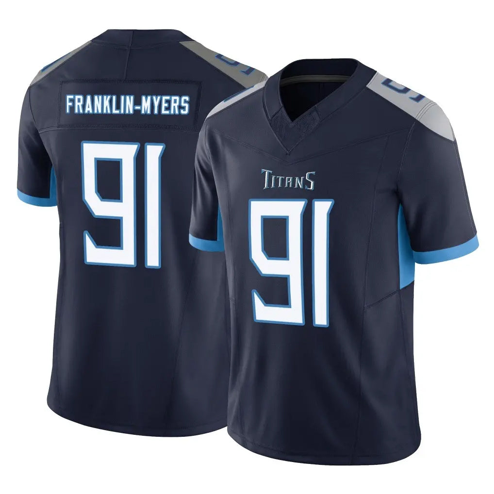 Blackjersey T.Titans #91 John Franklin-Myers Player Navy Limited Vapor F.U.S.E. Home Game Stitched Jerseys