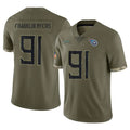 Blackjersey T.Titans #91 John Franklin-Myers Player Olive Limited Salute to Service Home Game Stitched Jerseys