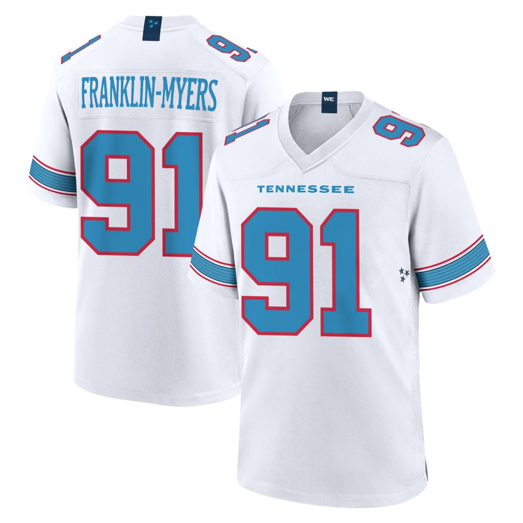 Blackjersey T.Titans #91 John Franklin-Myers Player White 2026 Game Home Stitched Jerseys