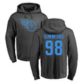 Blackjersey T.Titans #98 Jeffery Simmons Player Ash One Color Pullover Hoodies Home Game Stitched Jerseys