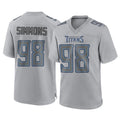 Blackjersey T.Titans #98 Jeffery Simmons Player Gray Atmosphere Fashion Home Game Stitched Jerseys