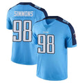 Blackjersey T.Titans #98 Jeffery Simmons Player Light Blue Limited Color Rush Home Game Stitched Jerseys