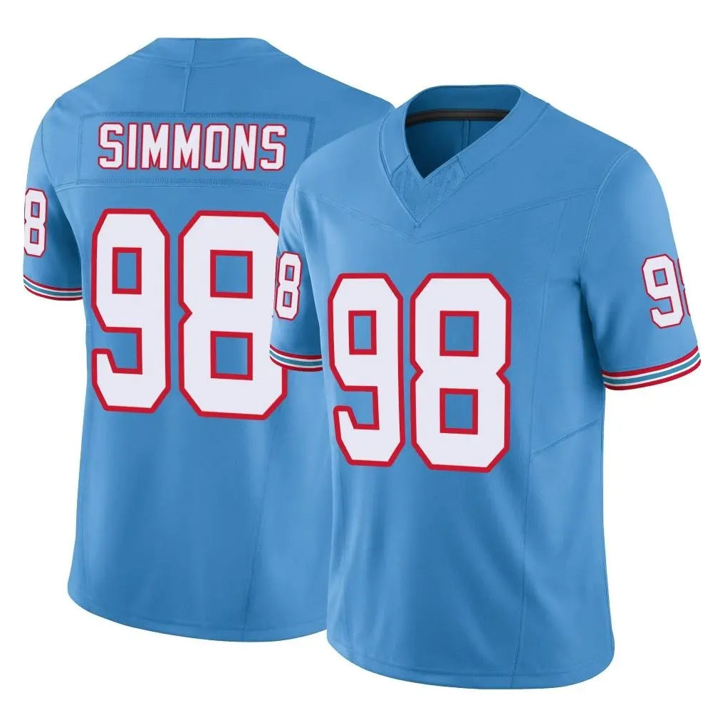 Blackjersey T.Titans #98 Jeffery Simmons Player Light Blue Limited Vapor F.U.S.E. Home Game Stitched Jerseys